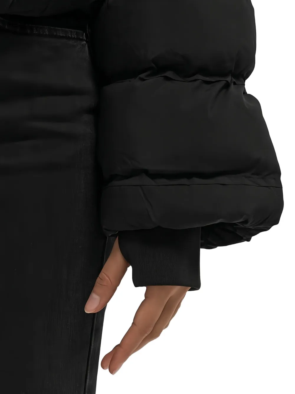 Daily Paper Cropped donsjack met capuchon Zwart