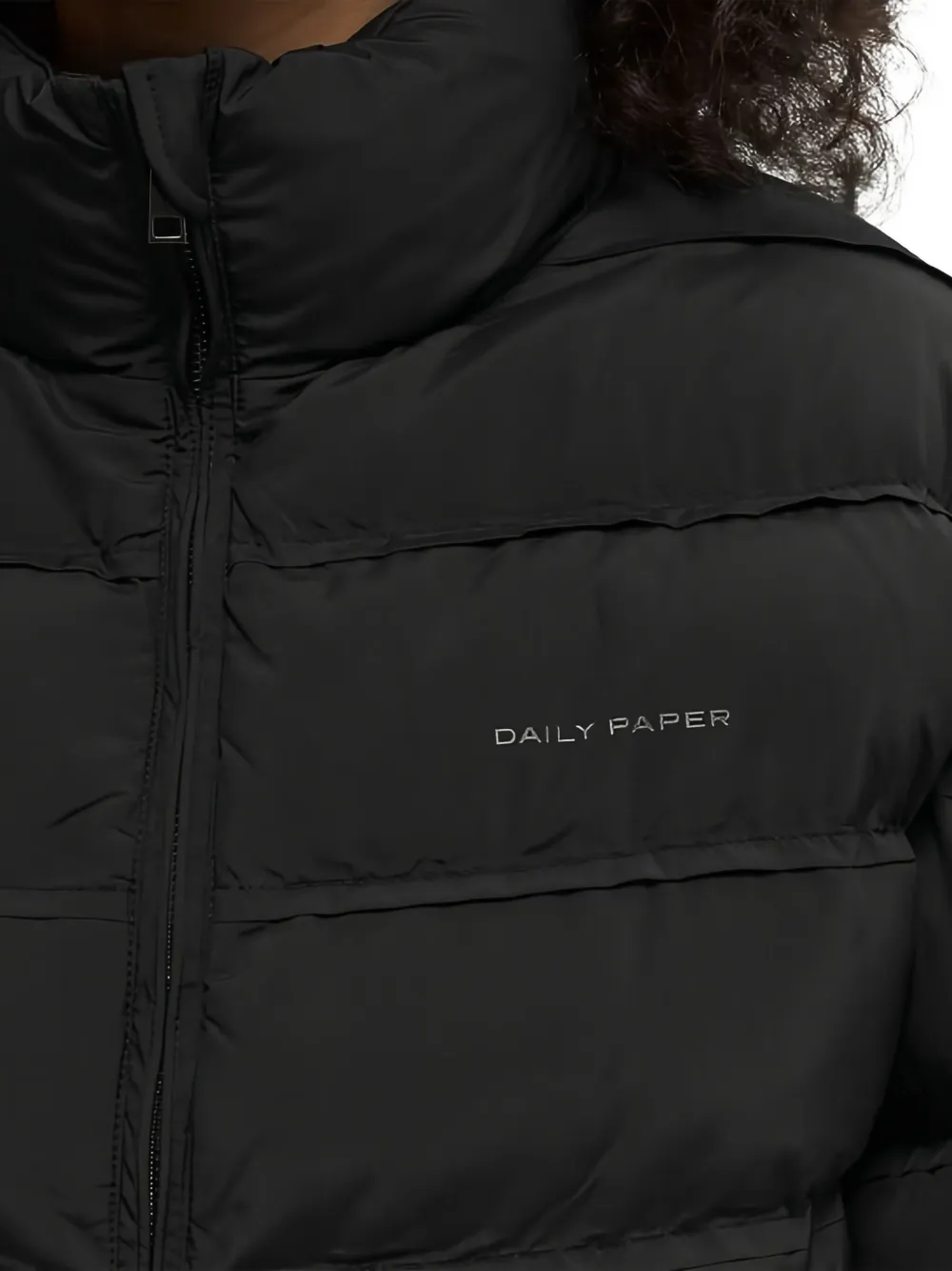 Daily Paper Cropped donsjack met capuchon Zwart