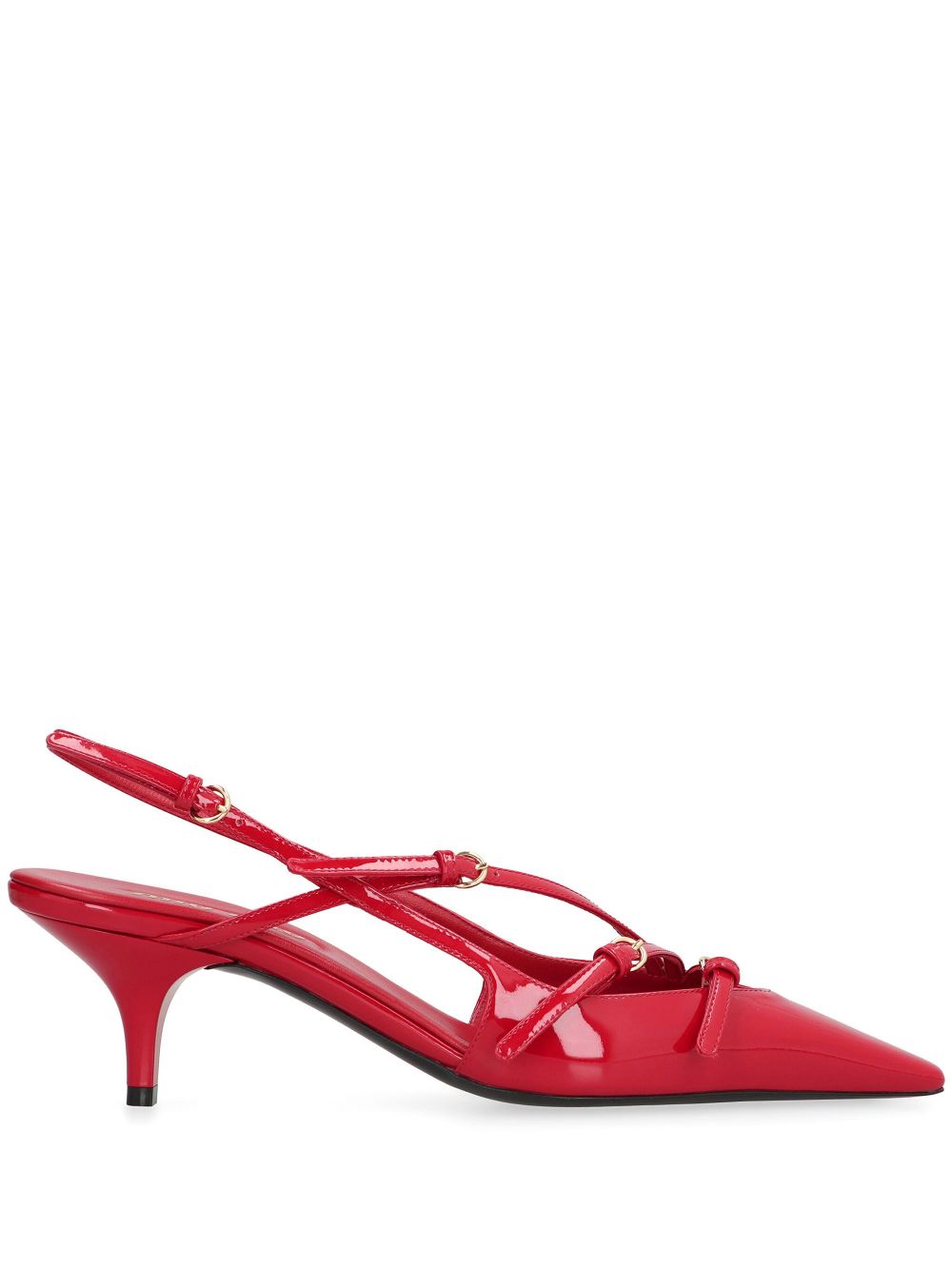 Miu 50 mm leren pumps Rood