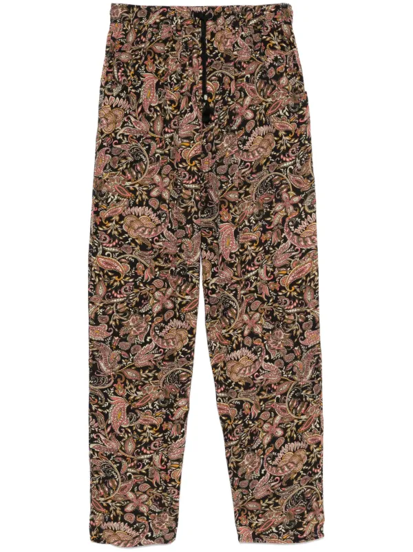 【Marant Etoile】 Zaheraプリントストレートパンツ MARANT ÉTOILE Zahera パンツ | ブラック | FARFETCH JP