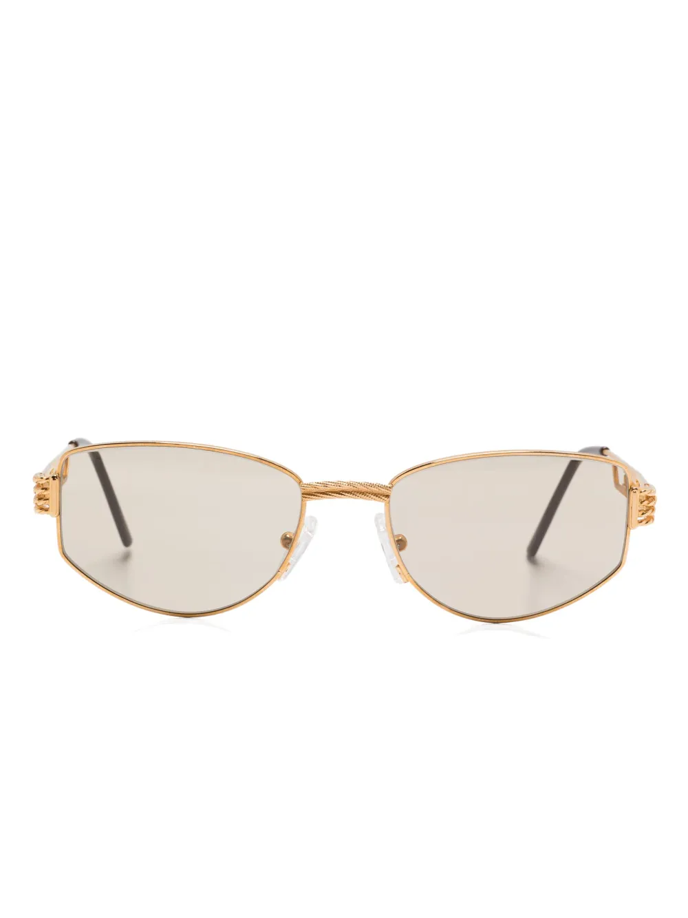 Tiffany & Co. Pre-Owned oval-frame sunglasses | Gold | Image 1