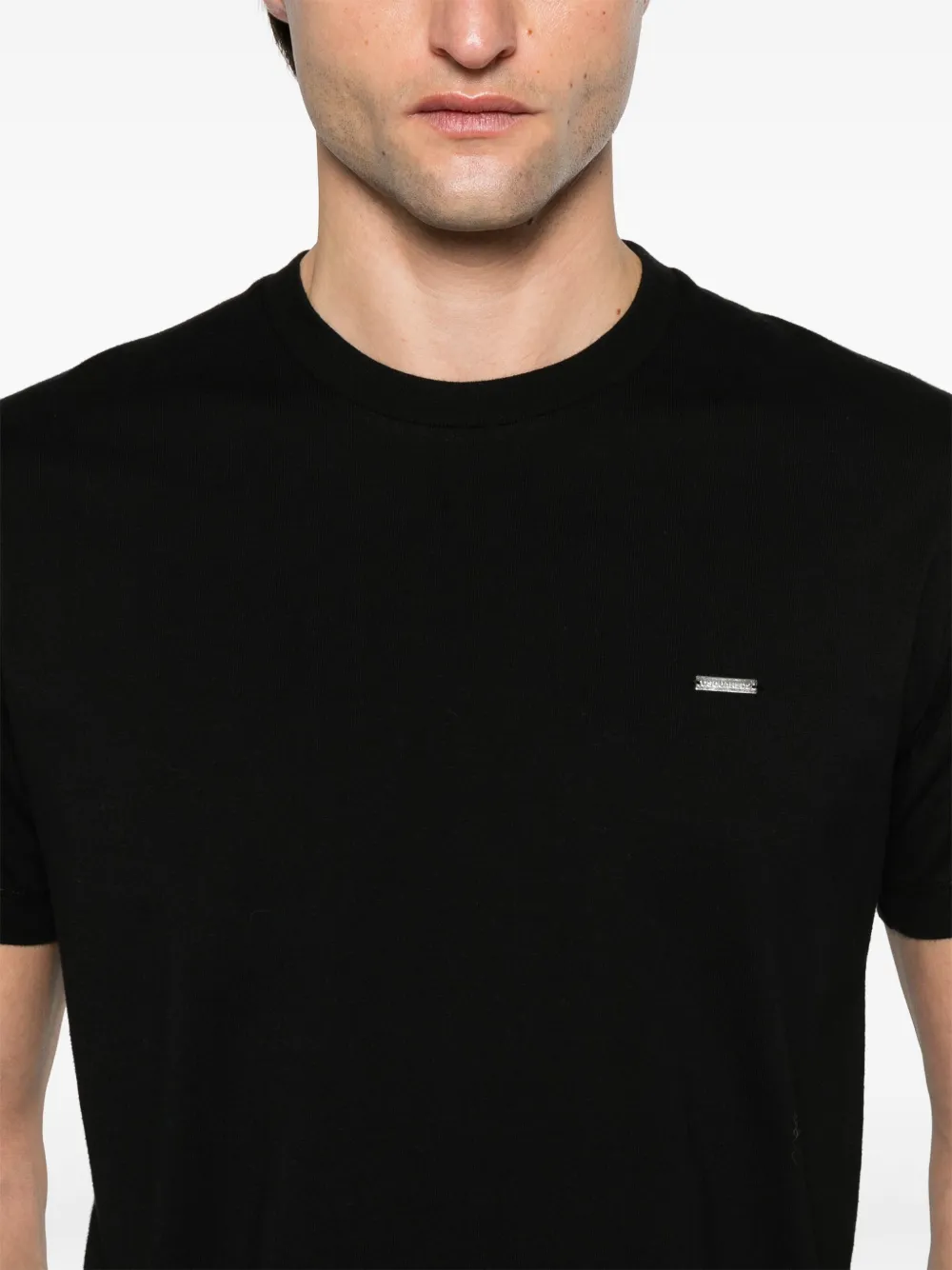 DSQUARED2 T-shirt met logoplakkaat Zwart