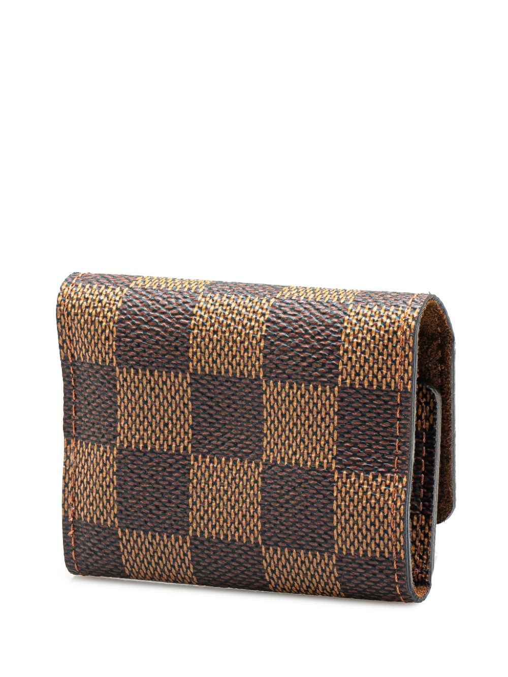 Louis Vuitton Pre-Owned 2000s Bouton de Manchette and Damier Ebene Case zilveren manchetknopen - Bruin