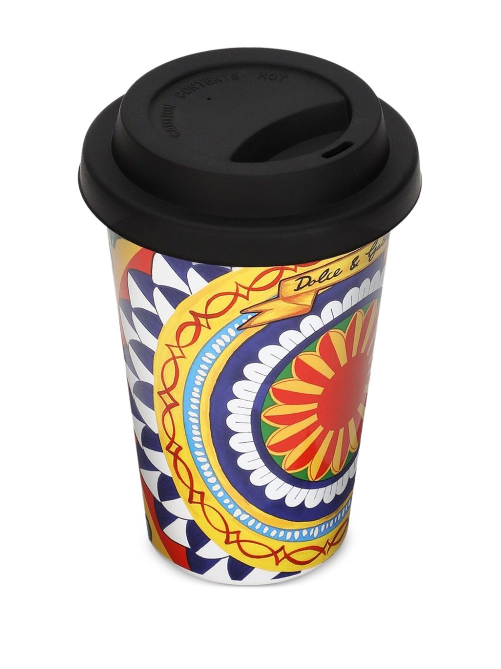 Dolce & Gabbana graphic-print travel mug - Geel