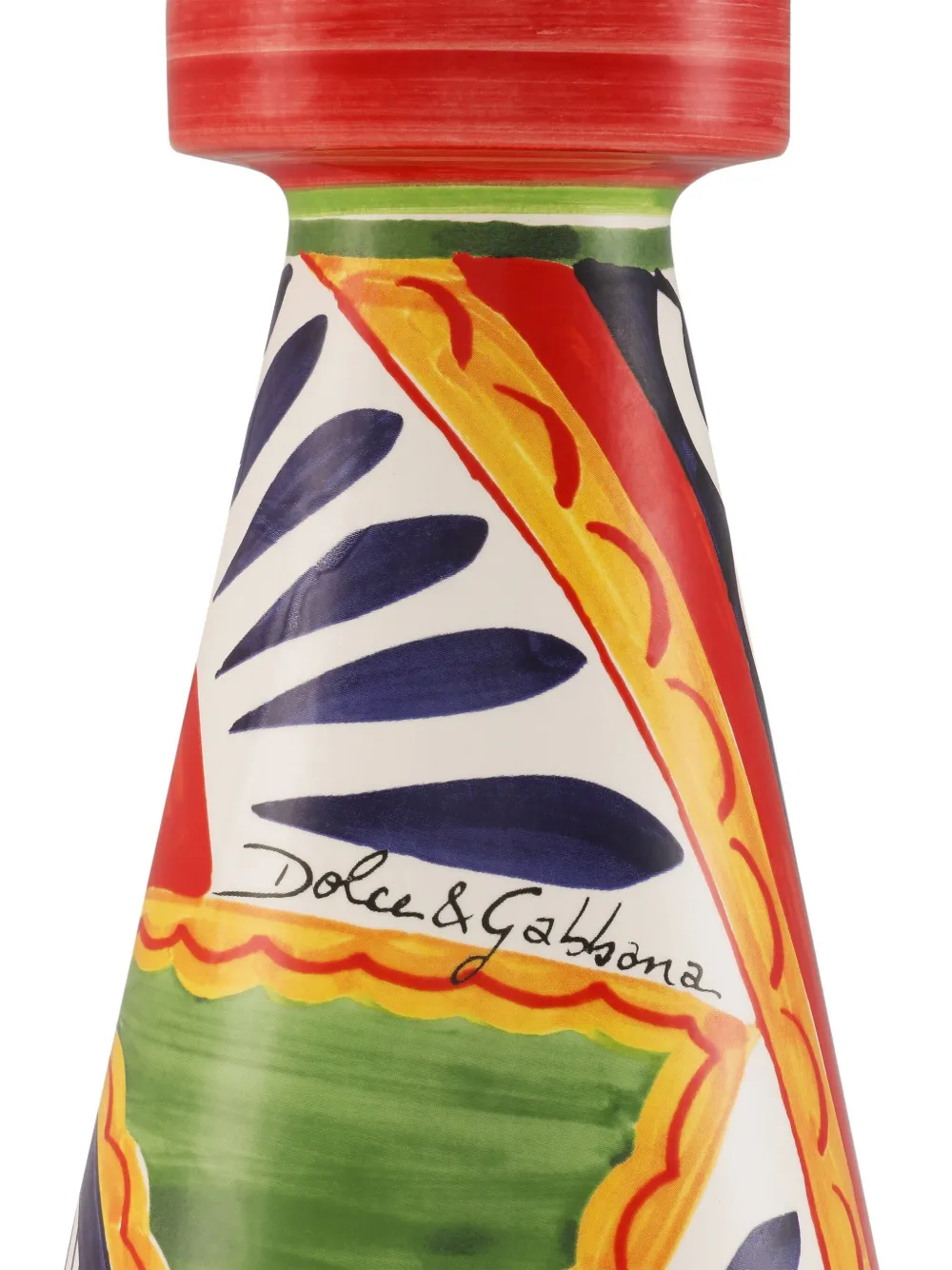 Dolce & Gabbana Graphic-print Candle Holder In Green