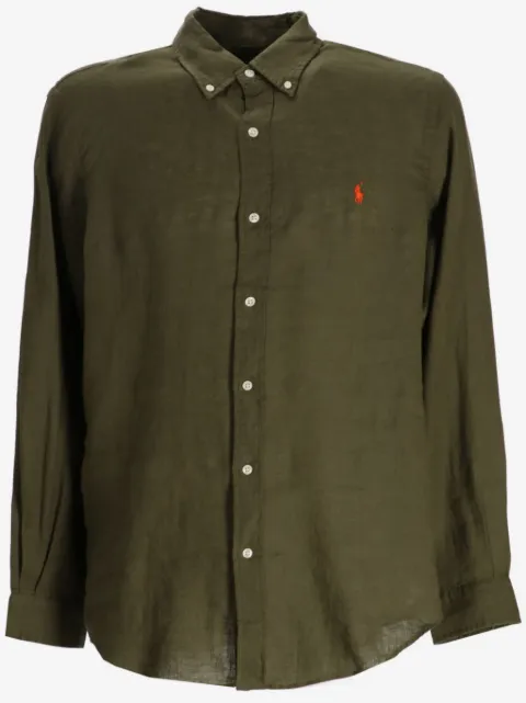 Polo Ralph Lauren logo-detail button-down linen shirt