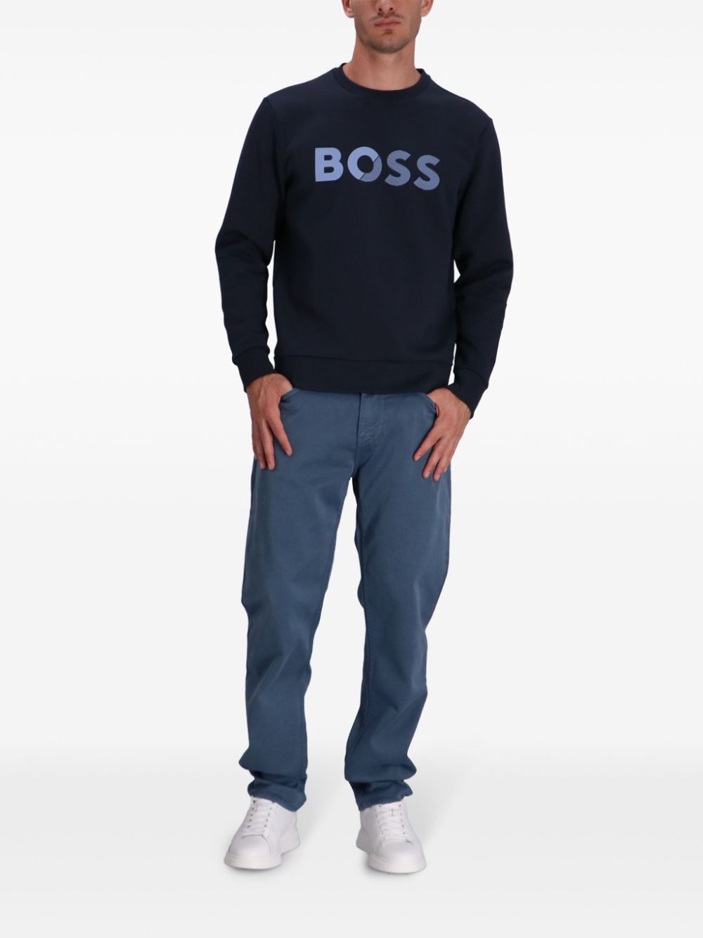 BOSS Salbo Tape sweater - Blauw