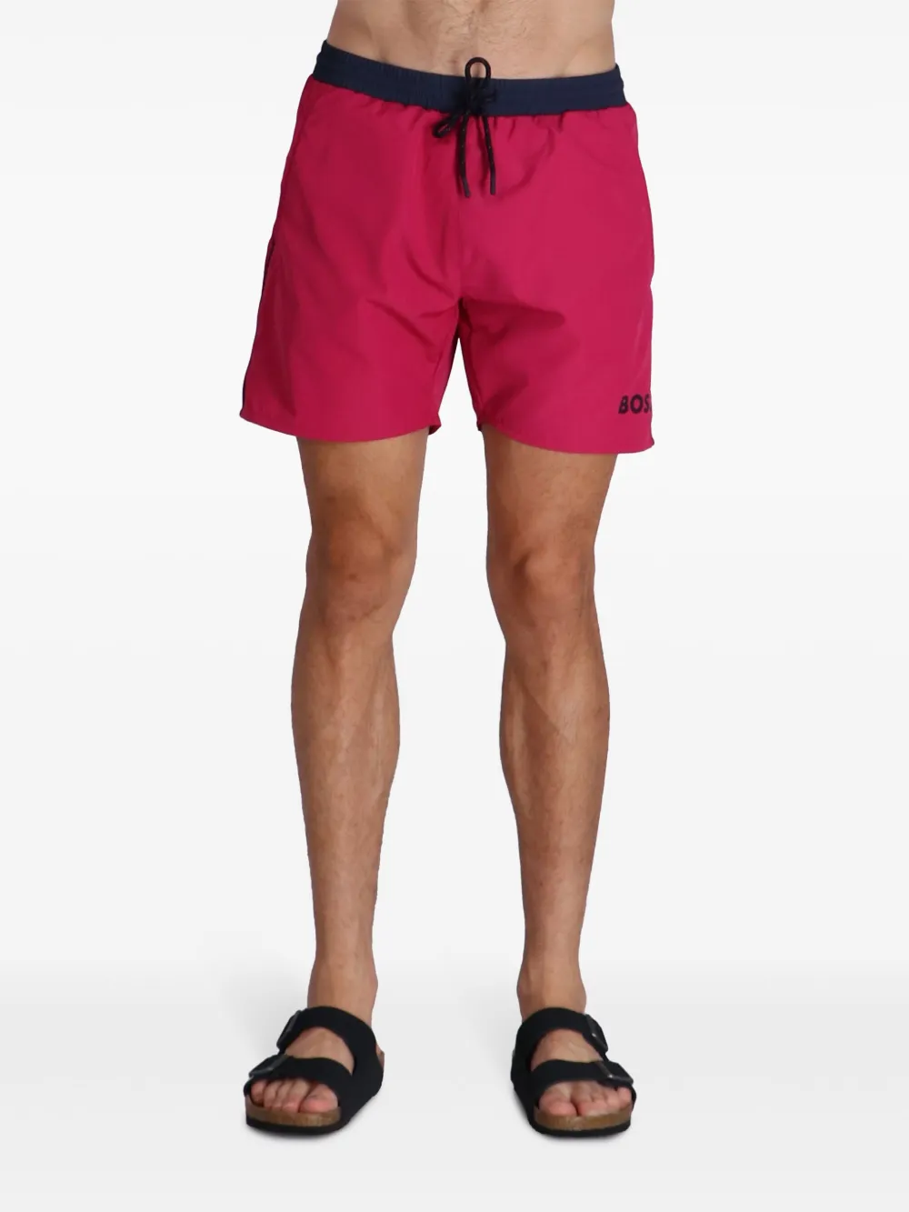BOSS Zwembroek met zeesterprint Roze