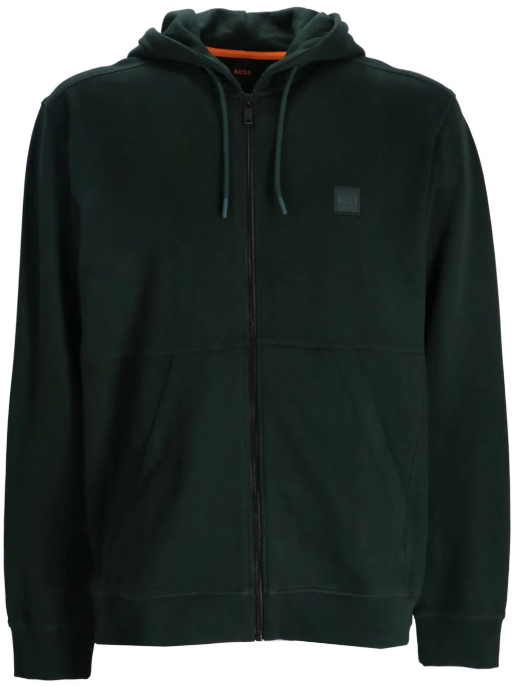 Hugo Boss Logo-patch Hoodie In Green