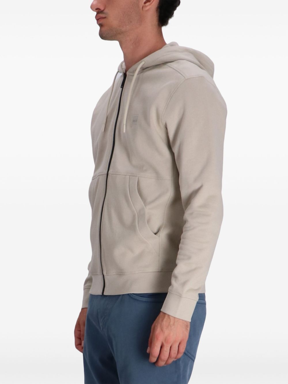 BOSS Hoodie met logopatch - Beige