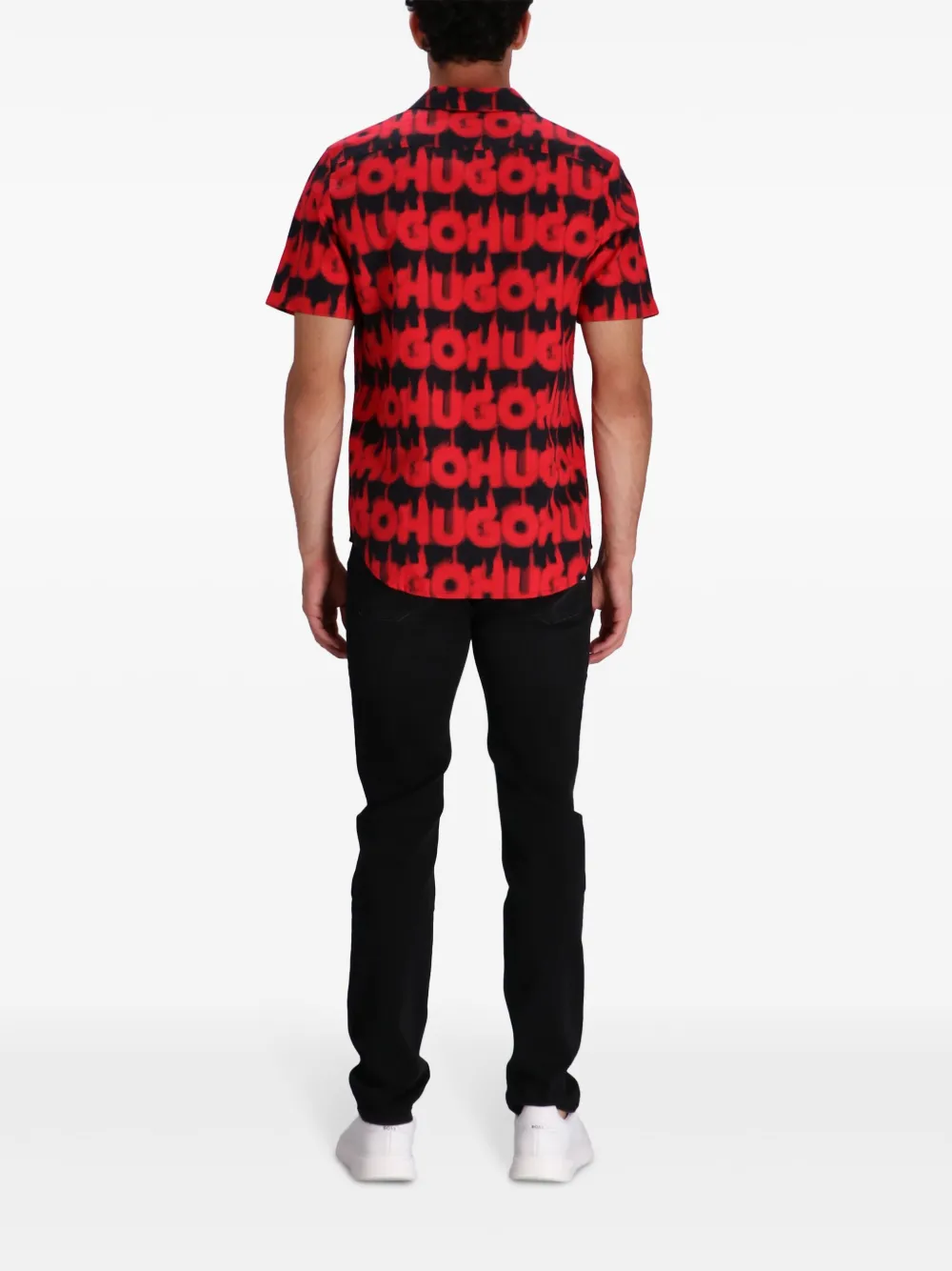 Shop Hugo Boss Logo-print Shirt In Schwarz