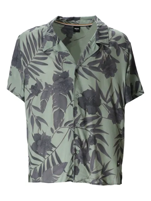 BOSS floral-print beach shirt