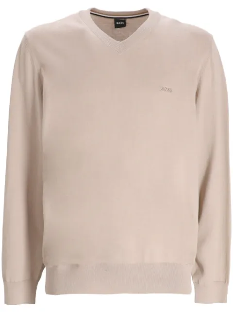 BOSS V-neck cotton jumper