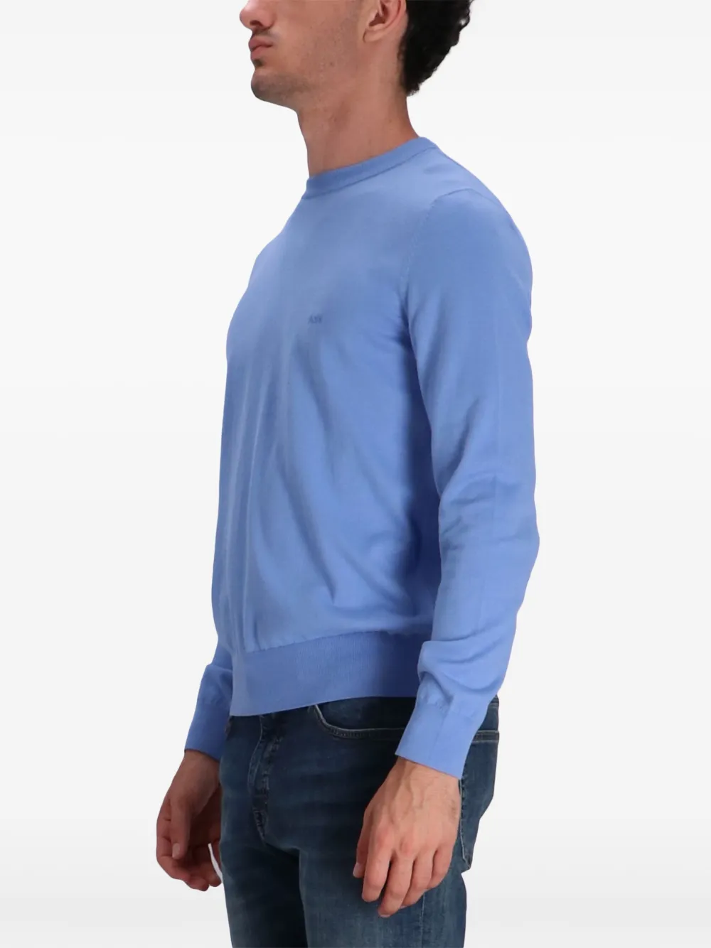 BOSS Trui met geborduurd logo Blauw