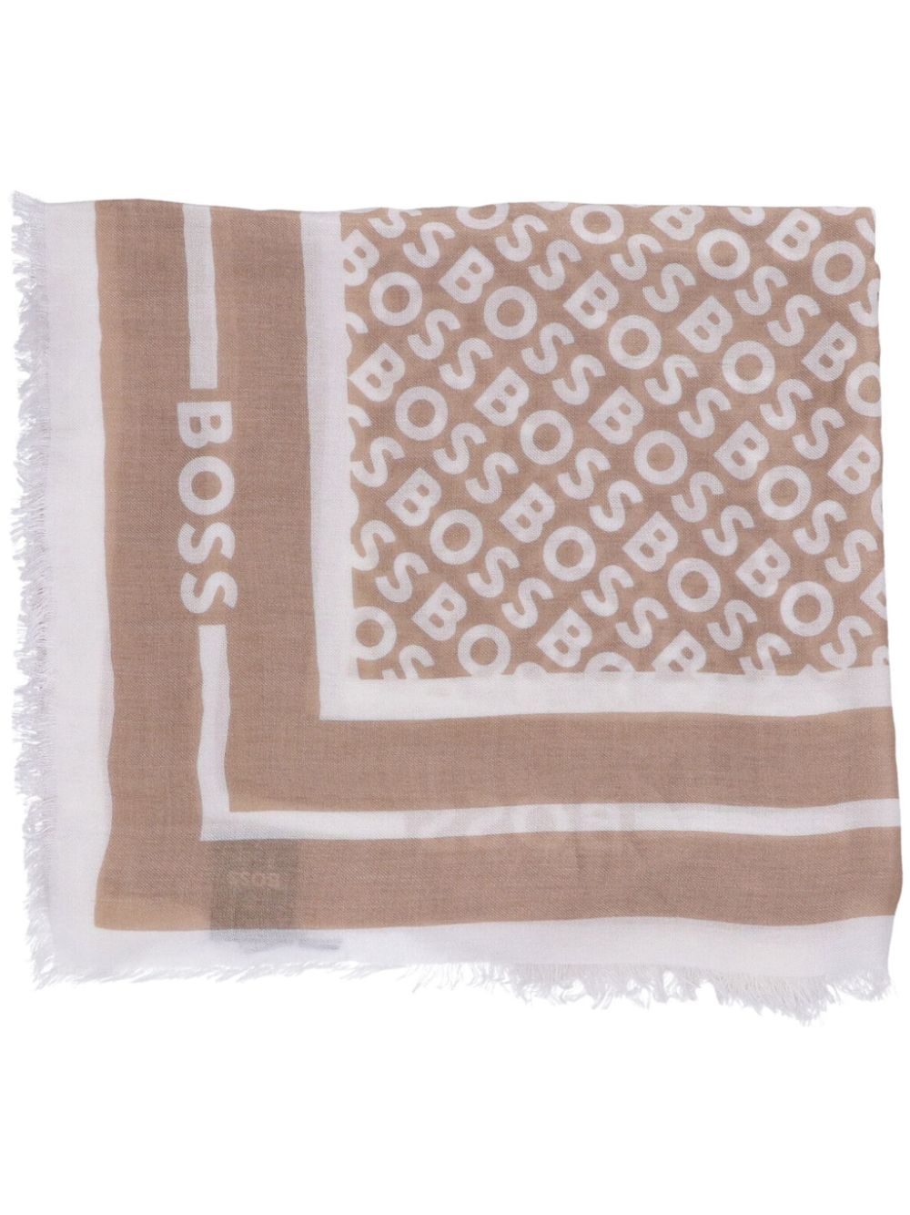 BOSS logo-print scarf - Neutrals