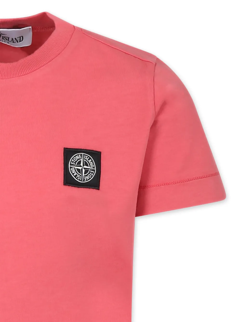 Stone Island Junior T-shirt met Compass-patroon Roze