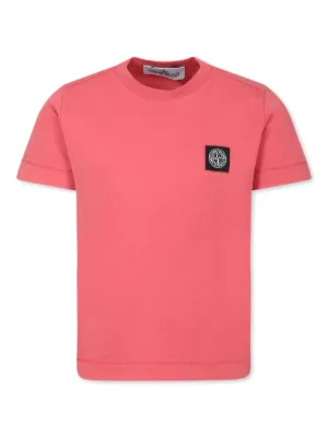 本日中削除※STONE  JUNIOR Tシャツ ピンク Stone Island Junior Compass-patch Cotton Ts-hirt | Pink | FARFETCH GE