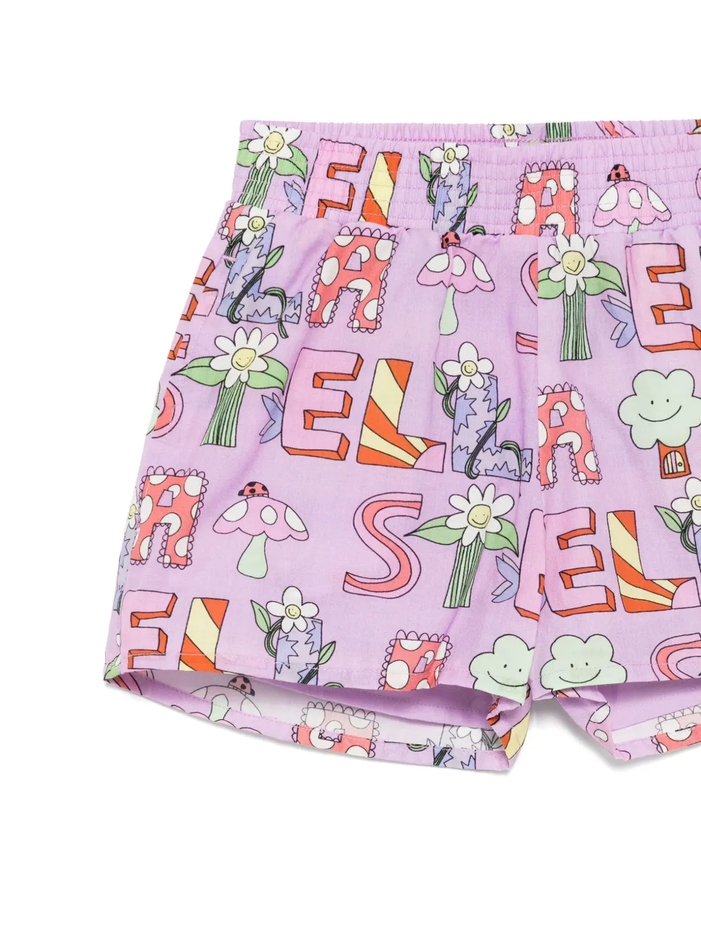 Stella McCartney Kids Shorts met grafische print Paars