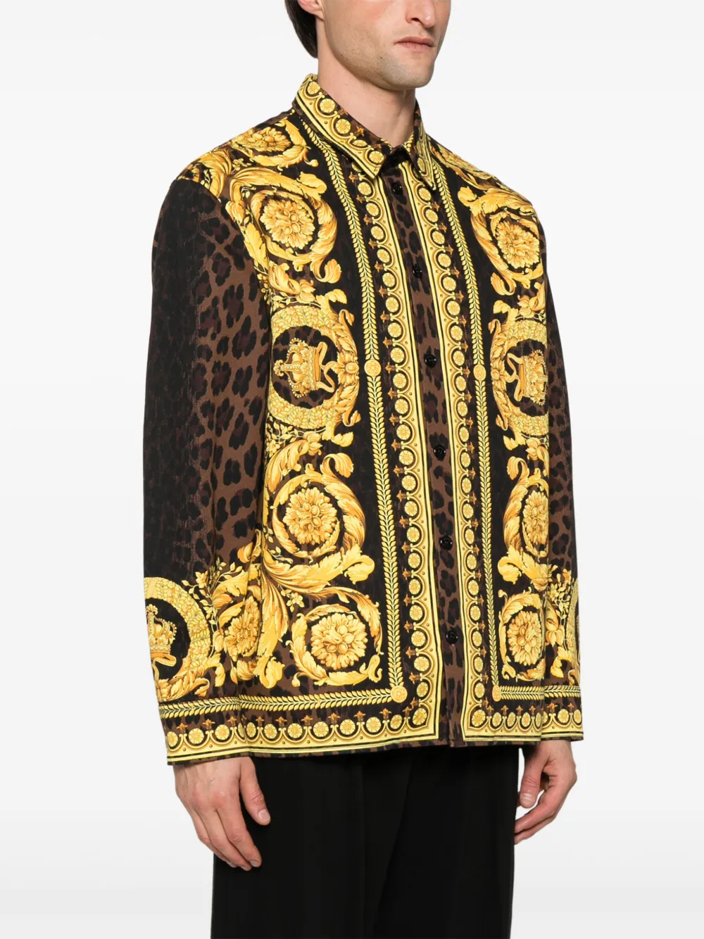 Versace Barocco Wild overhemd Geel
