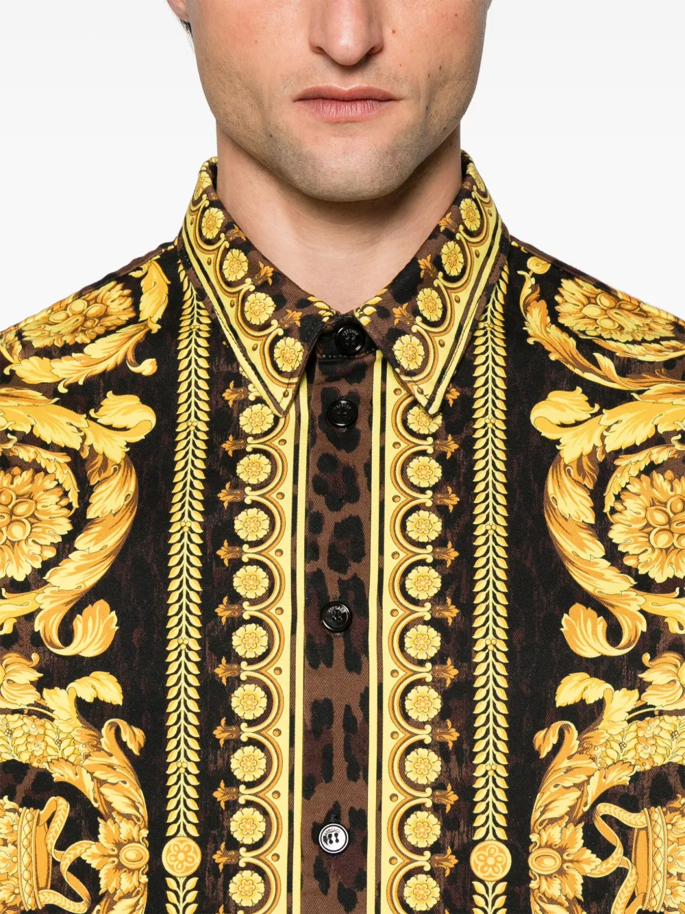 Versace Barocco Wild overhemd Geel