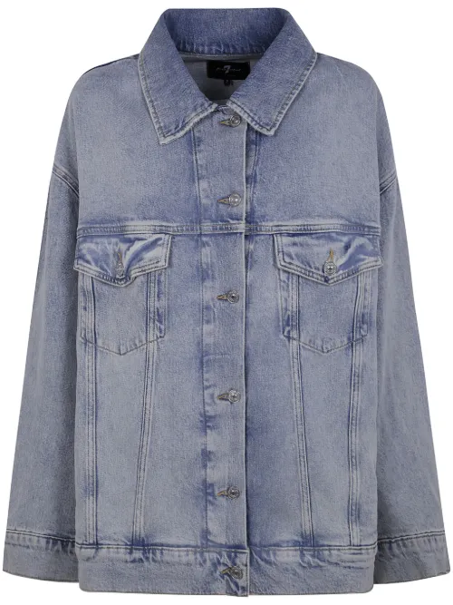 Veste en jean à boutonnière - 7 For All Mankind - Modalova