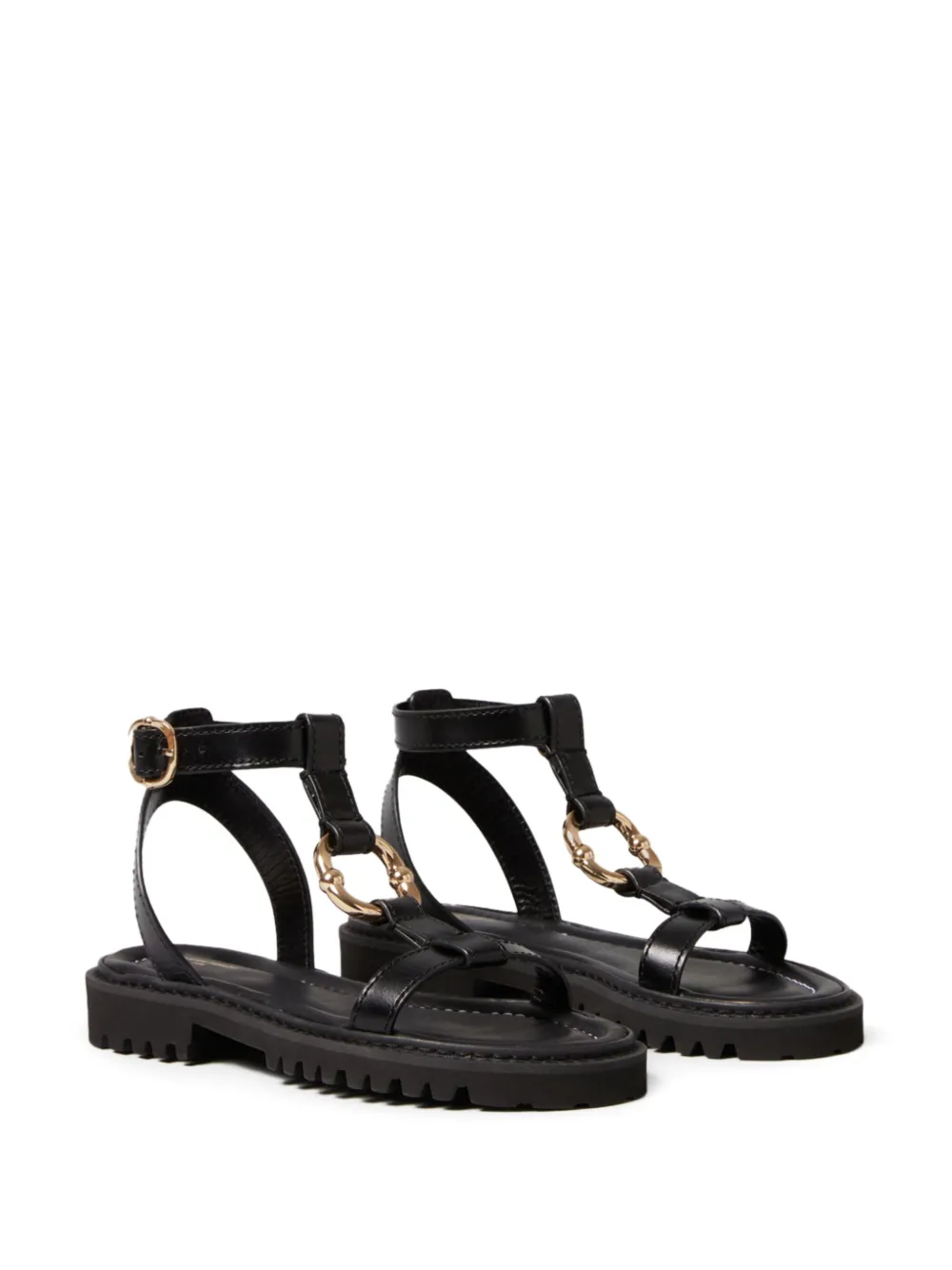 Claudie Pierlot Leren sandalen - Zwart