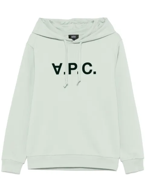 A.P.C. flocked-logo hoodie