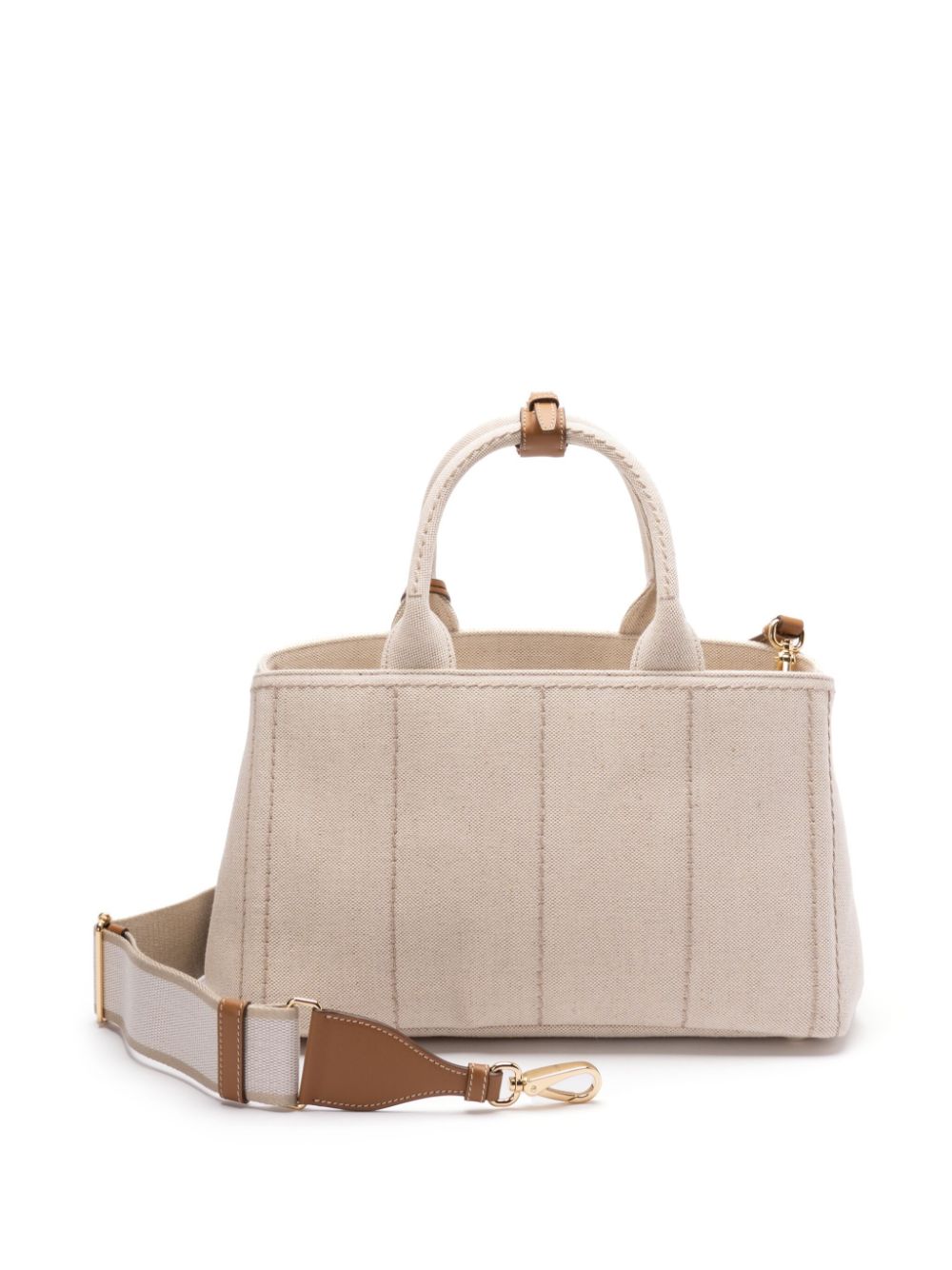 Prada Shopper met geborduurd logo - Beige