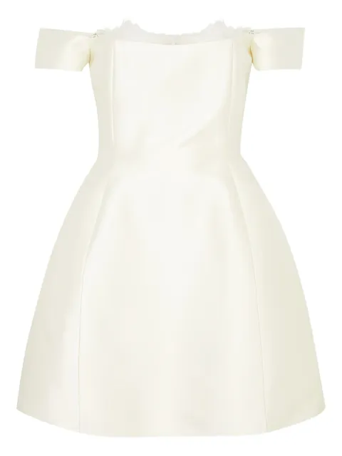 De La Vali lace-trimmed satin mini dress