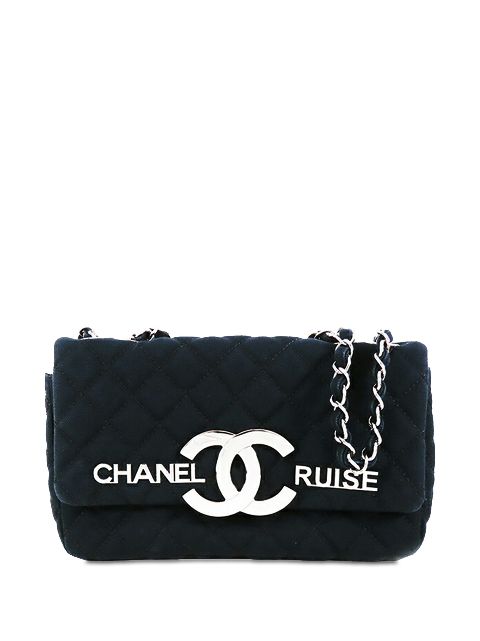 HOT SALE CHANEL 2008-2009 Quilted Canvas CC Cruise Flap shoulder bag Women