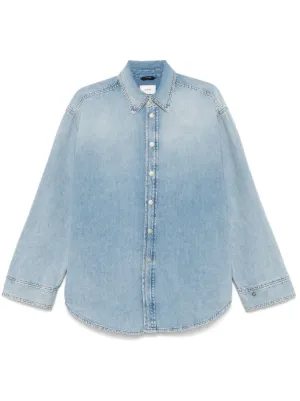 MSGM リボンディテール デニムシャツ | ブルー | FARFETCH JP