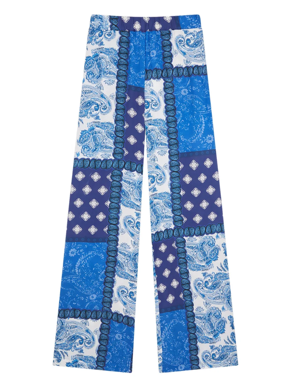 Donde Esteban patchwork-print trousers | Blue | Image 1
