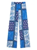 Donde Esteban patchwork-print trousers - Blue