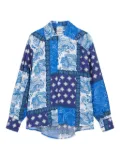 Donde Esteban patchwork-print shirt - Blue