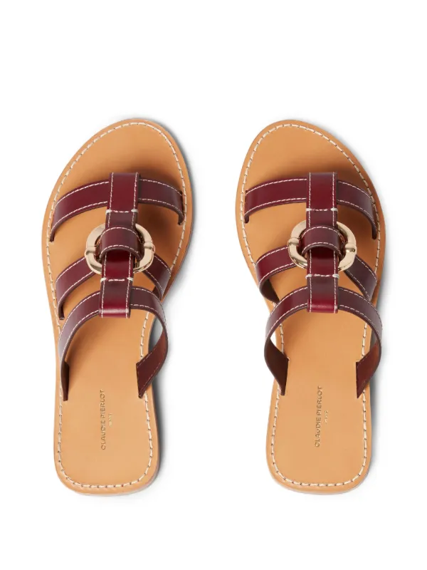 【CLAUDIE PIERLOT】レザーサンダル Claudie Pierlot レザーサンダル | レッド | FARFETCH JP