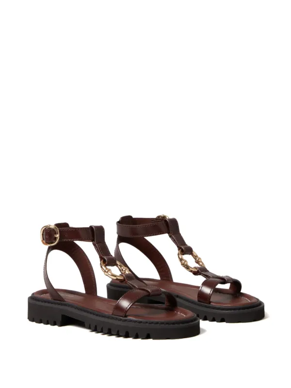 【CLAUDIE PIERLOT】レザーサンダル Claudie Pierlot レザー サンダル | ブラウン | FARFETCH JP
