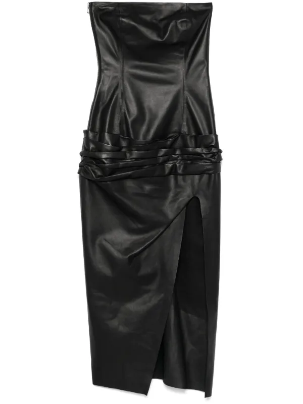 VIP【関税送料無料】希少 The Attico Long draped dress The Attico Melva Satin Long Dress | Black | FARFETCH