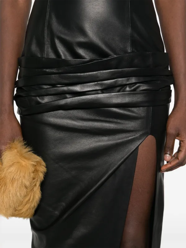 ワンピース THE ATTICO Leather dress The Attico Leather Midi Dress | Black | FARFETCH