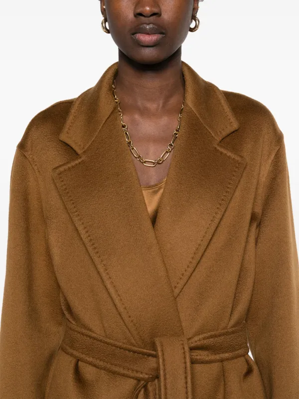 コート Max Mara 'Melinda' coat Cashmere midi coat with belt, tobacco | 
