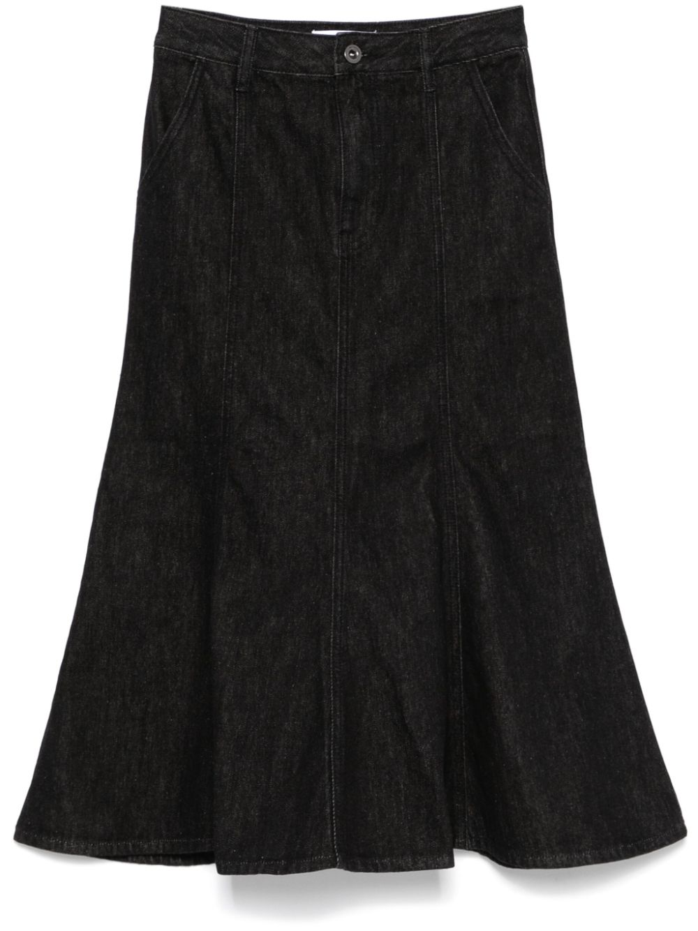 Self-Portrait flared midi skirt – Black