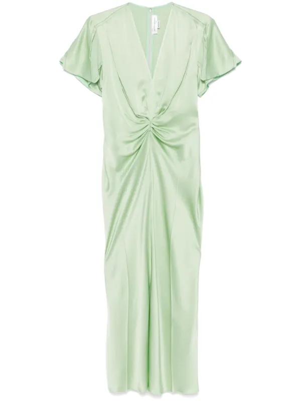 knee length dresses for ladies Gathered V-Neck Midi Dress - Iris main image 0