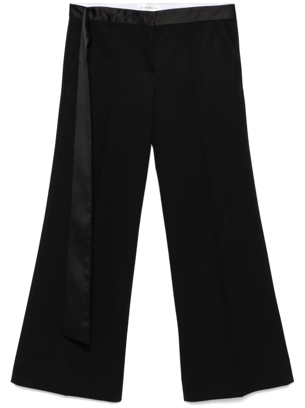 Victoria Beckham Pantalon met satijnen tailleband Zwart