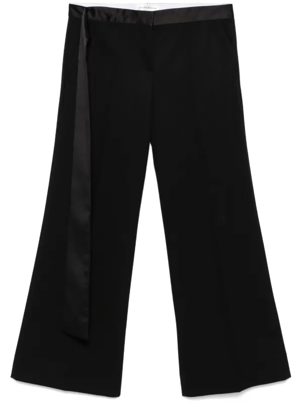 【関税込み】VICTORIA BECKHAM SATIN WAISTBAND' PANTS Satin Waistband Trouser In Black – Victoria Beckham Inc
