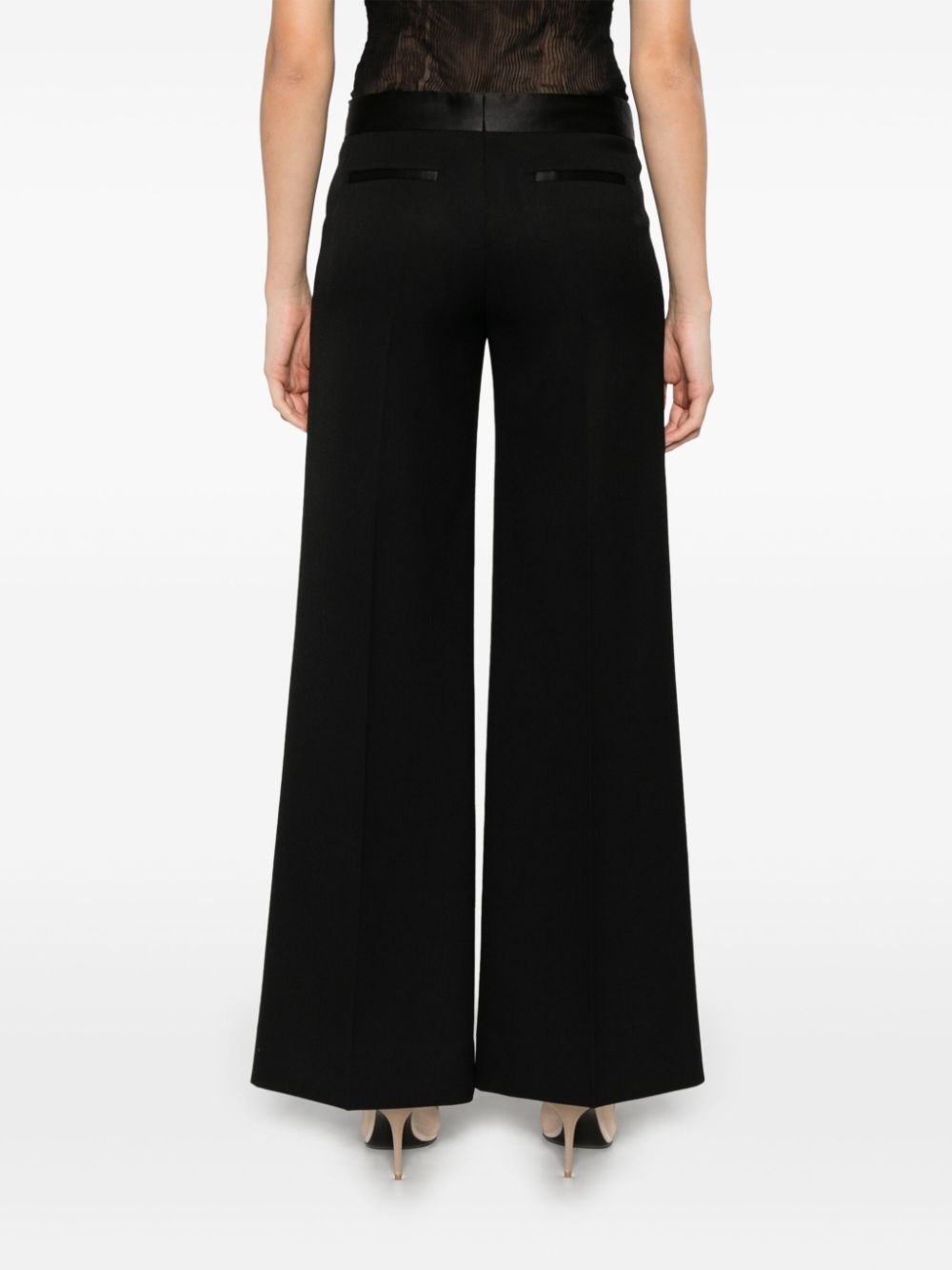 Victoria Beckham Pantalon met satijnen tailleband Zwart