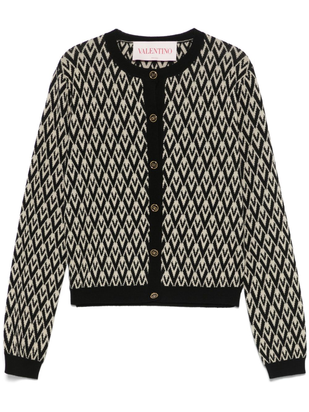 Valentino Garavani Toute la V-jacquard cardigan - Black