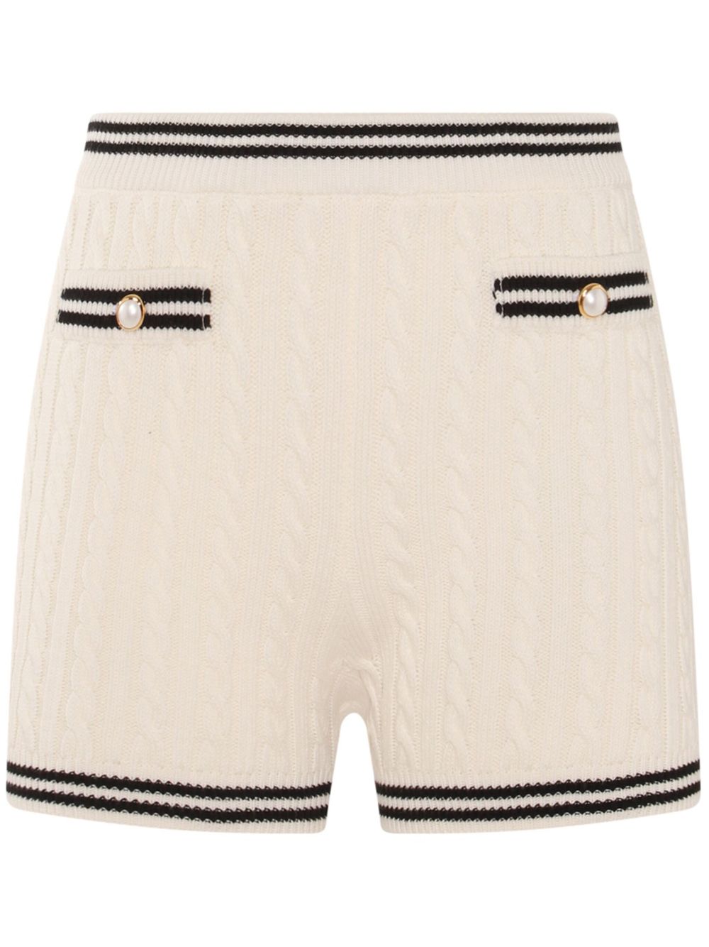 Alessandra Rich cable-knit shorts - White