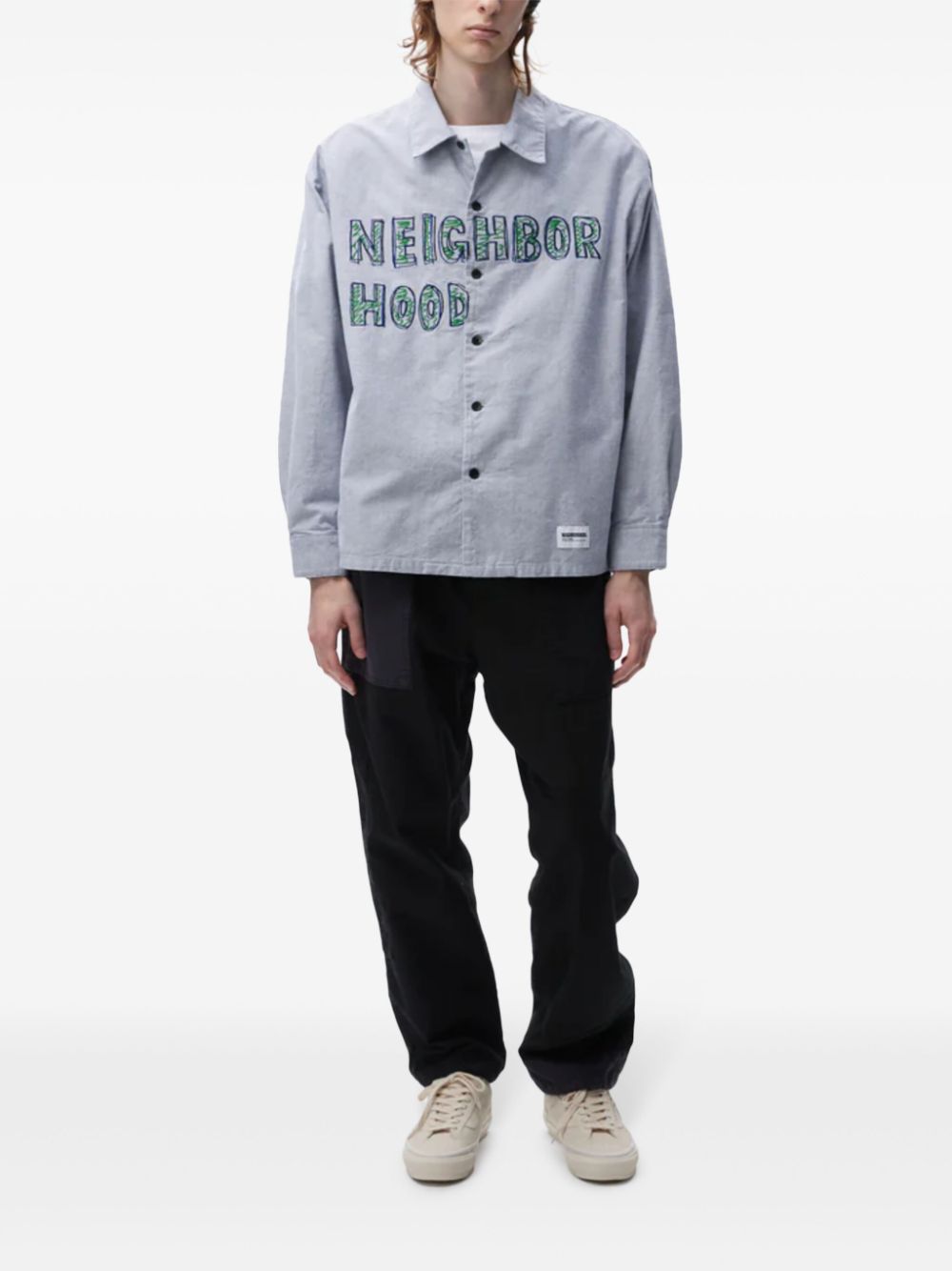 Neighborhood logo-embroidered shirt - Grijs