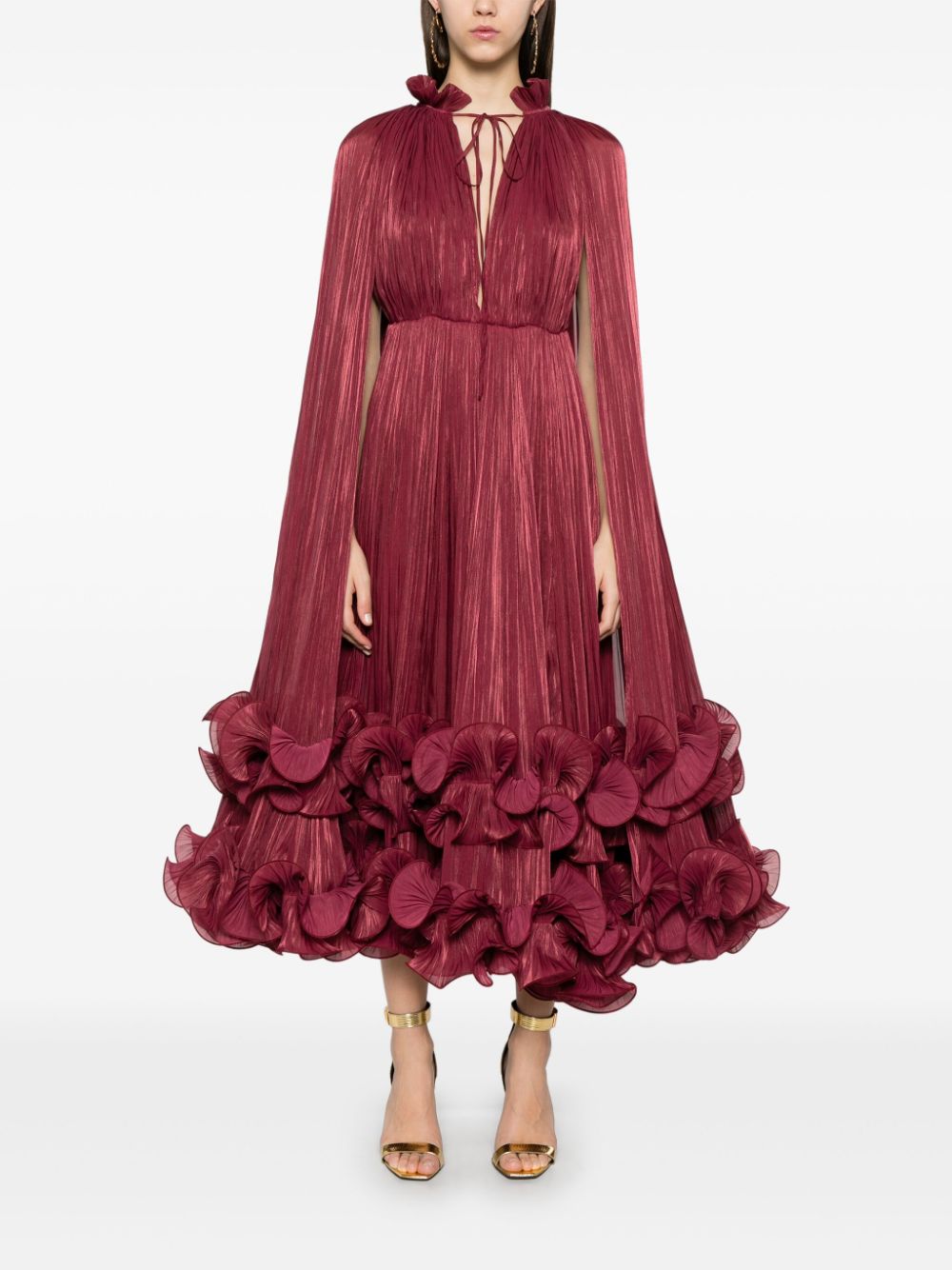 Ana Radu plissé maxi dress - Red