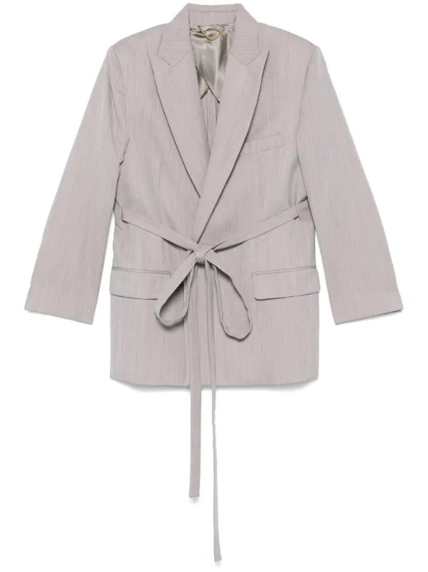 Victoria Beckham Tailored Belted Blazer in Purple