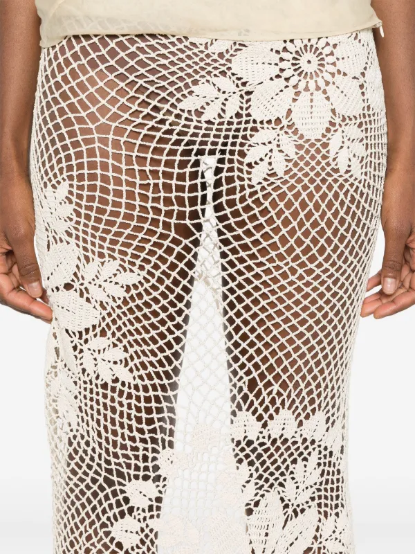 Magda Butrym Crochet Midi Skirt | Neutrals | FARFETCH Magda Butrym Crochet Midi Skirt | Neutrals | FARFETCH